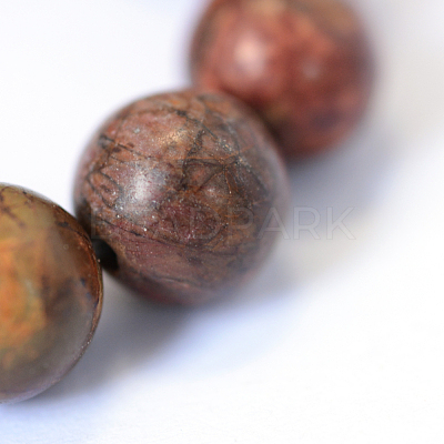 Natural Picasso Stone/Picasso Jasper Beads Strands X-G-E334-8mm-10-1