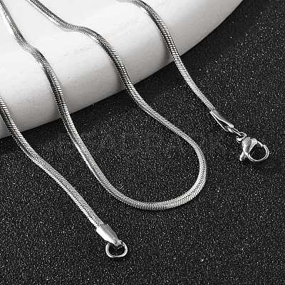 Tarnish Resistant 304 Stainless Steel Snake Chains Necklaces NJEW-O058-25P-1