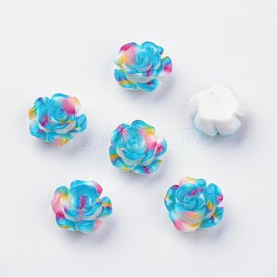 Spray Painted Resin Cabochons CRES-Q190-01-1