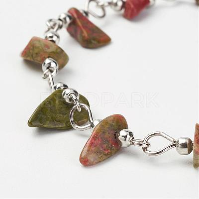 Natural Gemstone Chips Handmade Beaded Chains AJEW-JB00281-1