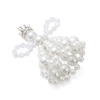 Pearlized Glass Pearl Beads Big Pendants PALLOY-MZ01193-02-1