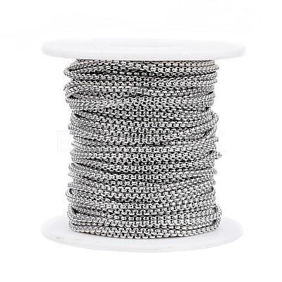 Tarnish Resistant 304 Stainless Steel Box Chains CHS-G002-01P-1