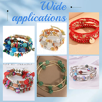 400Pcs 2 Colors Steel Memory Wire FIND-SP0002-07-1