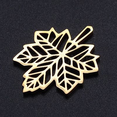 Autumn Theme 201 Stainless Steel Filigree Joiners Links STAS-S105-JN888-2-1