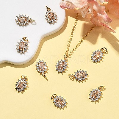 SHEGRACE Brass Micro Pave Cubic Zirconia Pendants XGRQ2O533-446A-G-1