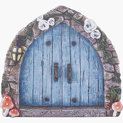 Wooden Fairy Door Sculpture DIY-WH0430-364-1