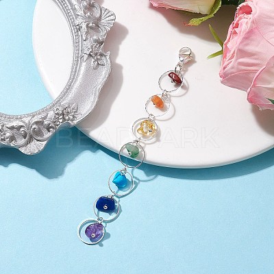 Natural & Synthetic Gemstone Pendant Decorations HJEW-JM01829-02-1