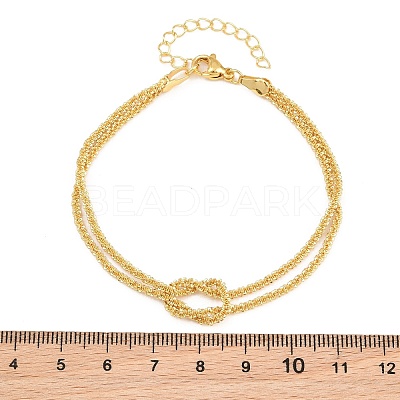 Brass Chain Knot 2-Strand Bracelets for Women KK-CBA68DA-17A-G-1