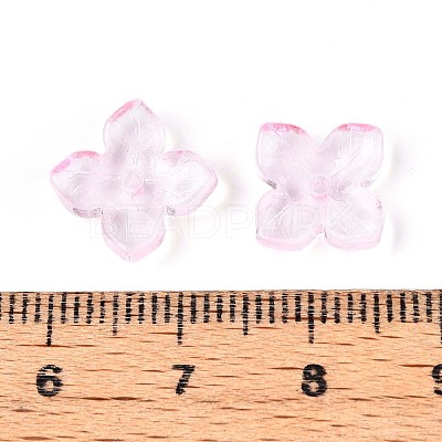 Baking Paint Transparent Glass Bead Caps DGLA-N014-03B-1