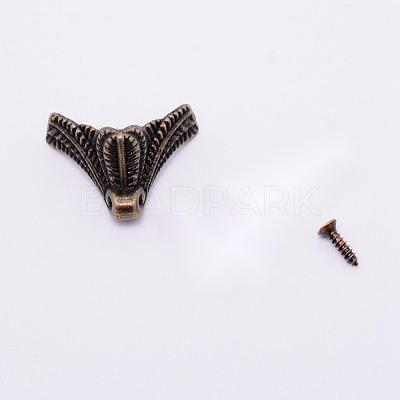 Zinc Alloy Box Corner Protectors PALLOY-WH0070-92AB-1