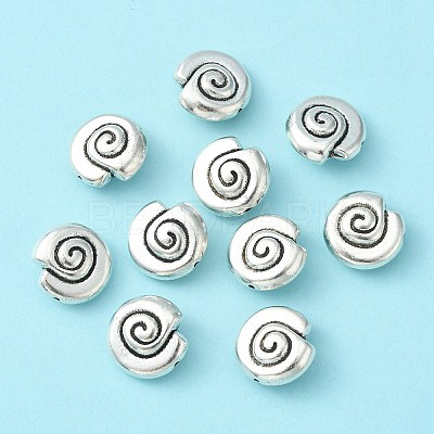 Tibetan Style Alloy Snail Shell Beads TIBEB-5570-AS-LF-1