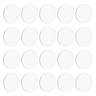 60Pcs Acrylic Flat Round Action Figure Display Bases KY-FG0001-10-1
