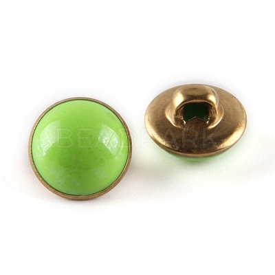 Brass Resin Button BUTT-WH0015-35A-1