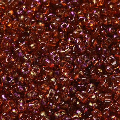 Spray Painted Glass Seed Beads SEED-F005-05A-05-1