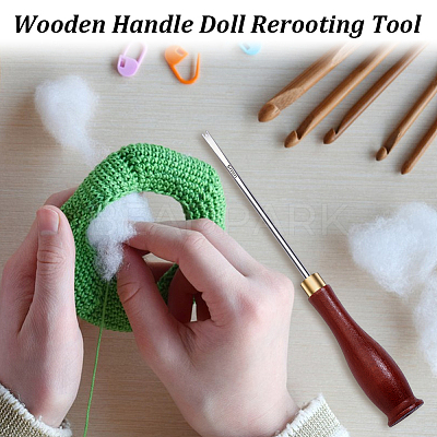 Wooden Awl Pricker Sewing Tool TOOL-WH0059-071C-1