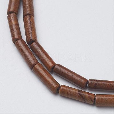 Natural Wood Lace Stone Wooden Jasper Beads Strands G-G968-F10-1