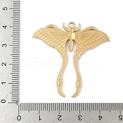 304 Stainless Steel Moth Pendants STAS-S186-08B-G-1