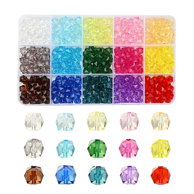 450Pcs 15 Colors Transparent Acrylic Beads TACR-YW0001-56-1