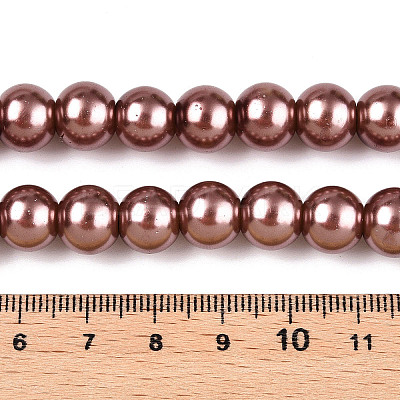 Baking Paint Pearlized Glass Pearl Round Bead Strands LS-HY-Q003-10mm-92-1
