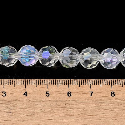Electroplate Transparent Glass Beads Strands EGLA-A035-T10mm-L19-1