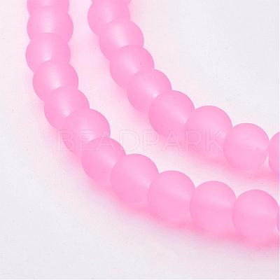 Baking Paint Transparent Glass Bead Strands X-GLAA-S031-6mm-20-1