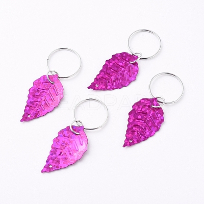 Plastic Paillette/Sequin Hair Braid Rings Pendants KEYC-TAC0001-03D-1