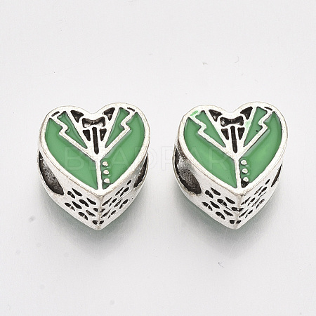 Antique Silver Plated Alloy European Beads MPDL-S067-31B-1