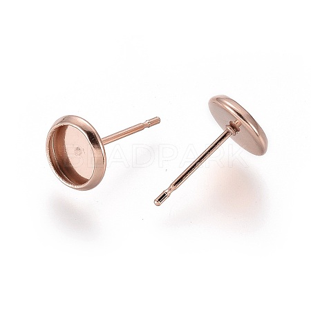 304 Stainless Steel Stud Earring Settings LS-X-STAS-K131-A-01RG-1