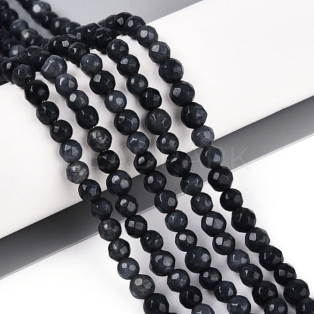 Dyed Natural White Jade Beads Strands G-T139-4mm-60-19-1