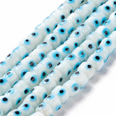 Handmade Evil Eye Lampwork Beads Strands LAMP-F024-01B-03-1