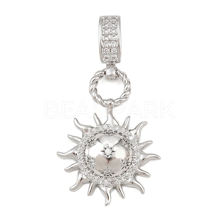 Brass Micro Pave Cubic Zirconia Pendants KK-H518-01A-P-1