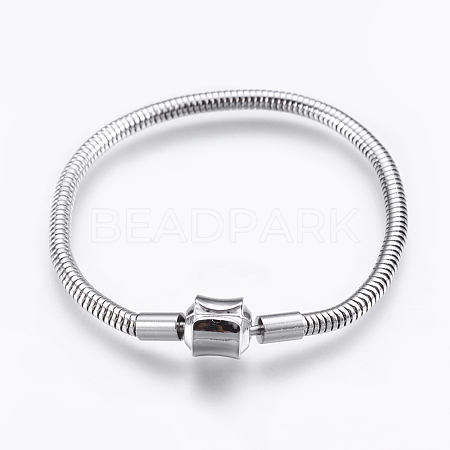304 Stainless Steel European Style Bracelet Making STAS-E428-08C-P-1