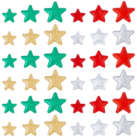 SUPERFINDINGS 120Pcs 12 Style Christmas Star Non-woven Fabric Ornament Accessories DIY-FH0005-71-1