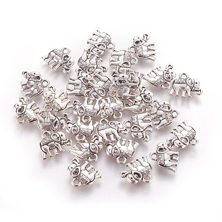 Vintage Elephant Charms A-PALLOY-ZN-47017-AS-F-1