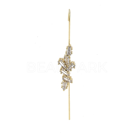 Brass Crystal Rhinestone Ear Wrap Crawler Hook Earrings for Women EJEW-C097-02G-05-1