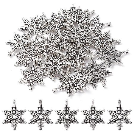 Christmas Snowflake Tibetan Style Alloy Pendants TIBEP-YW0001-58-1