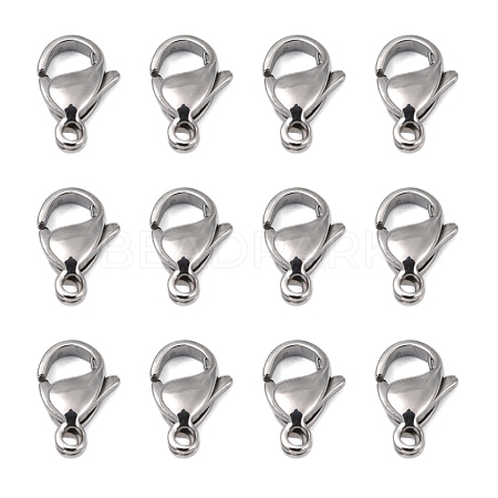 Tarnish Resistant Polished 316 Surgical Stainless Steel Lobster Claw Clasps STAS-R072-12A-1