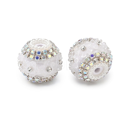 Bling Resin Rhinestone Flower Beads LS-OACR-D310-01P-F-1