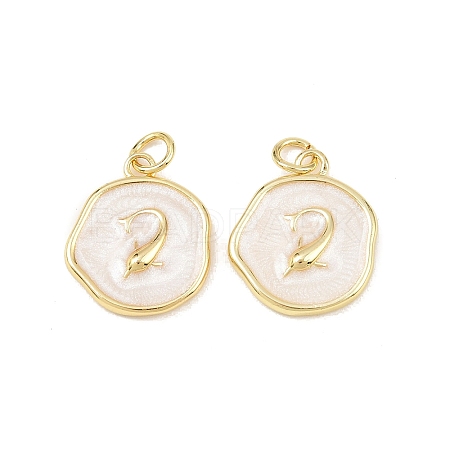 Ocean Theme Brass Enamel Pendants KK-Q029-01E-G-1