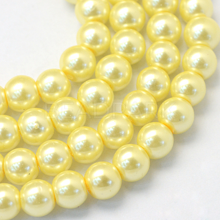 Baking Painted Pearlized Glass Pearl Round Bead Strands X-HY-Q003-6mm-22-1