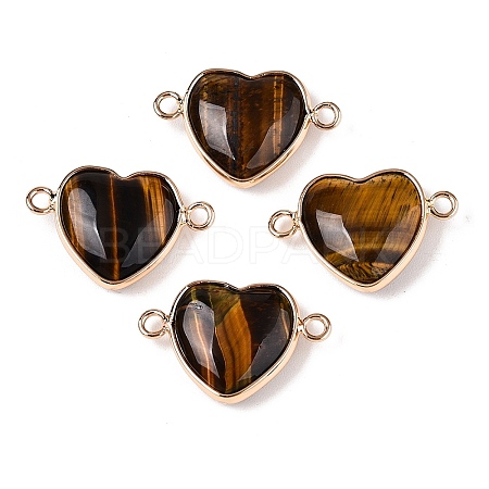 Natural Tiger Eye Love Heart Pendants G-T138-205G-G-1