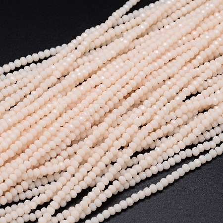 Faceted Rondelle Glass Beads Strands X-GLAA-M028-2mm-B02-1