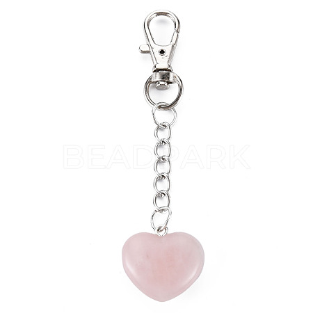 Natural Rose Quartz Keychain G-S299-133J-1