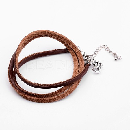 Three Loops Leather Wrap Bracelets X-BJEW-JB02516-1