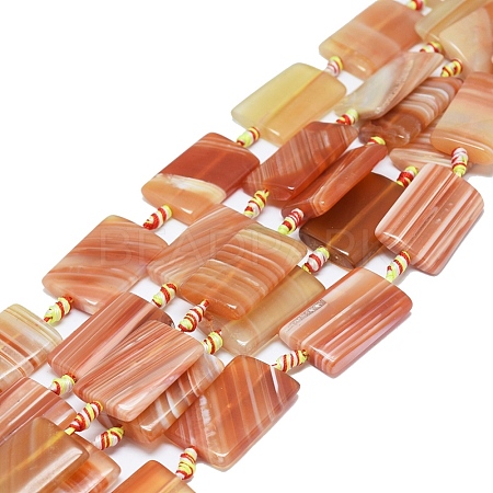 Natural Banded Agate/Striped Agate Beads Strands G-L544-044-1