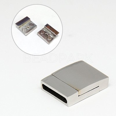 304 Stainless Steel Magnetic Clasps with Glue-in Ends STAS-I011-07-1