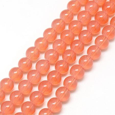 Baking Painted Glass Beads Strands DGLA-Q023-6mm-DB28-1