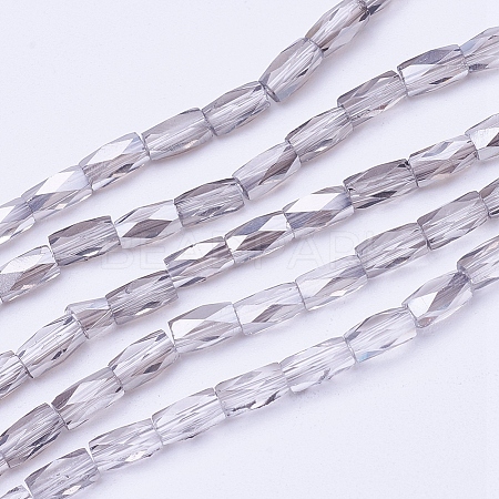 Electroplate Transparent Glass Beads Strands EGLA-E046-E05-1