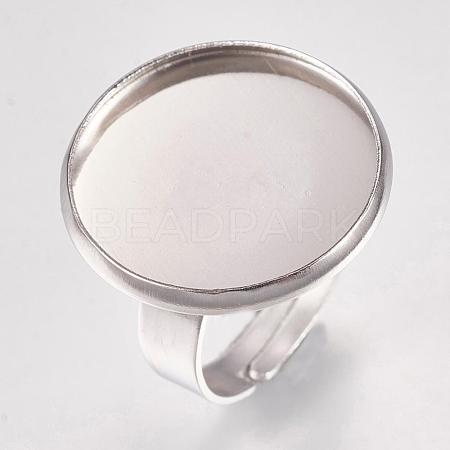 304 Stainless Steel Pad Ring Settings STAS-G173-19P-18mm-1