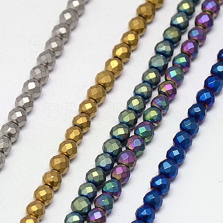Electroplate Non-magnetic Synthetic Hematite Beads Strands G-J169C-3mm-M-1